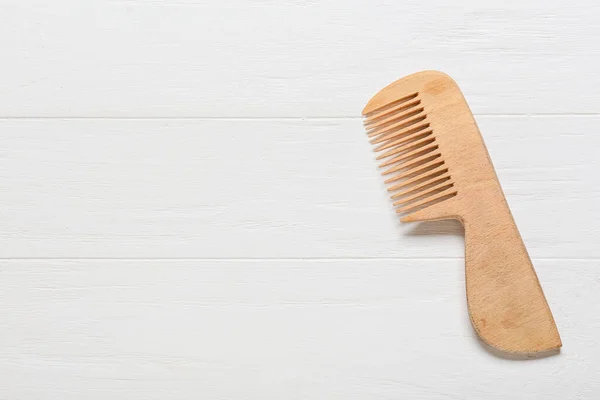 Baby Hair Comb White Wooden Background — Stock Photo, Image