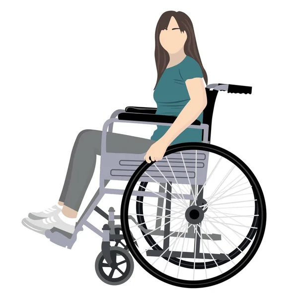 白色背景的轮椅妇女 — 图库矢量图片