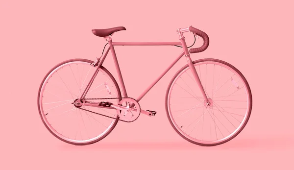 Nowoczesny Rower Różowym Tle — Zdjęcie stockowe