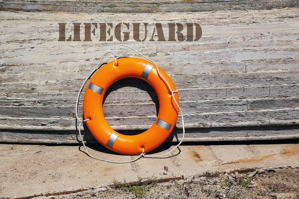 Boat with lifebuoy ring on berth