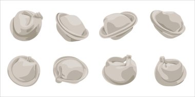 Beyaz arka planda bir sürü lezzetli börek