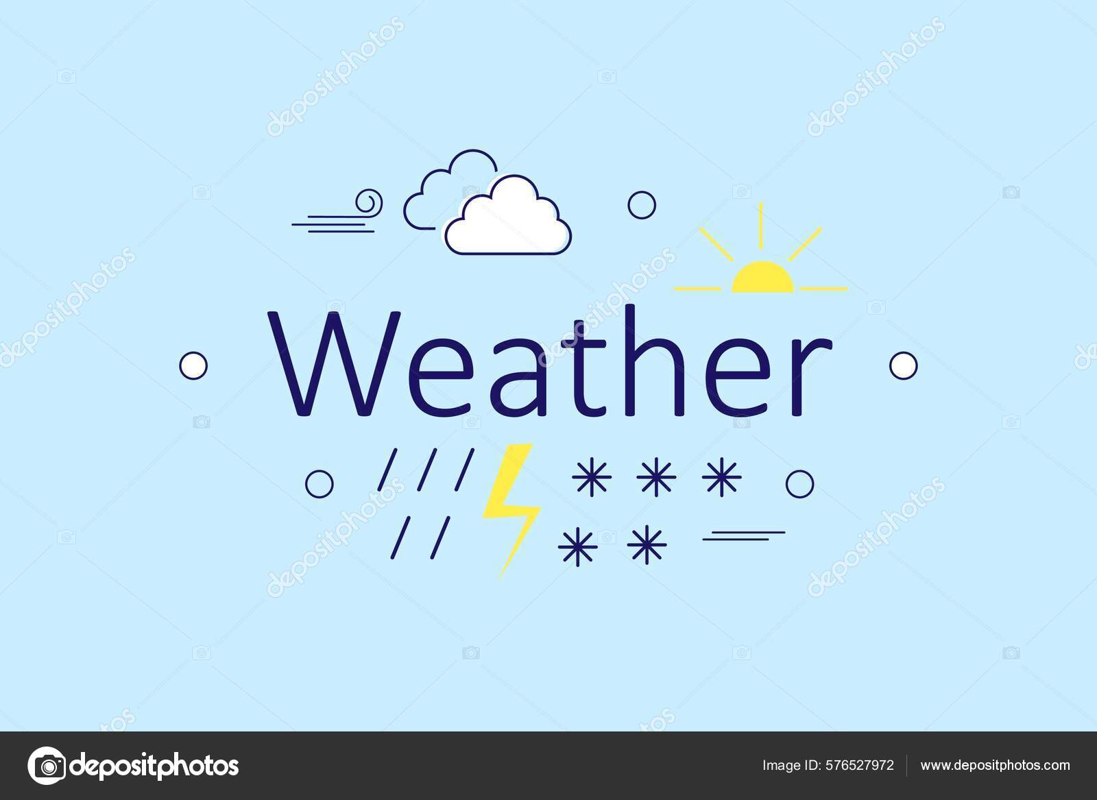 Banner Para Pronóstico Del Tiempo Sobre Fondo Azul Claro Vector de