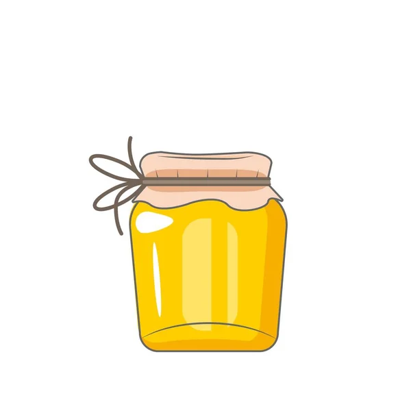 Jar Sweet Honey White Background — Stock Vector