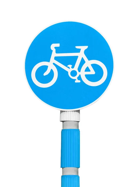 Fahrrad Verkehrsschild Auf Weißem Hintergrund — Stockfoto
