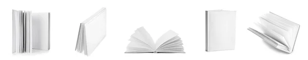 Livros Branco Isolados Sobre Branco — Fotografia de Stock