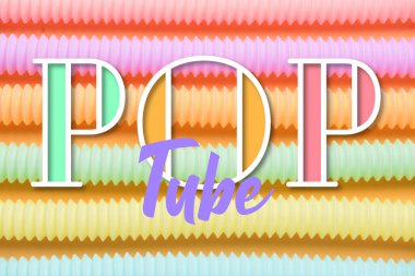 Turuncu arka planda farklı renkli pop tüpleri