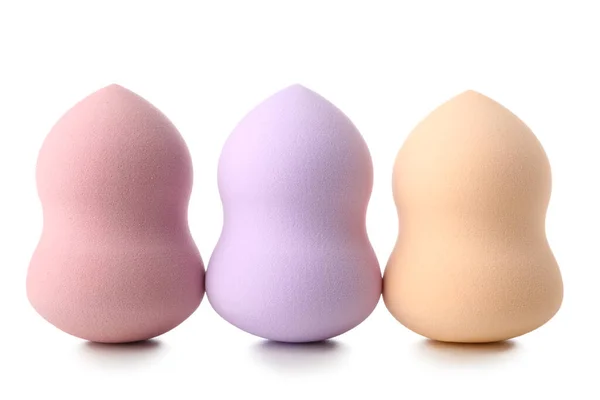 Colorful Makeup Sponges White Background — Stock Photo, Image