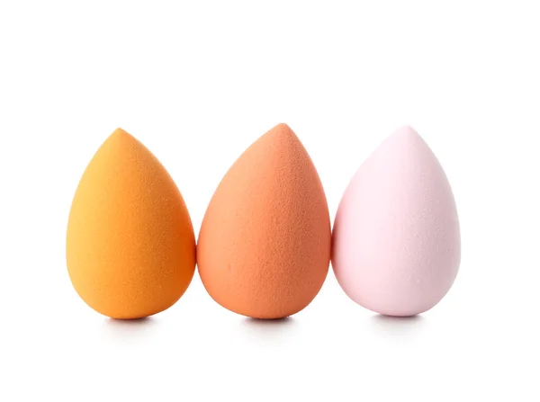 Colorful Makeup Sponges White Background — Stock Photo, Image