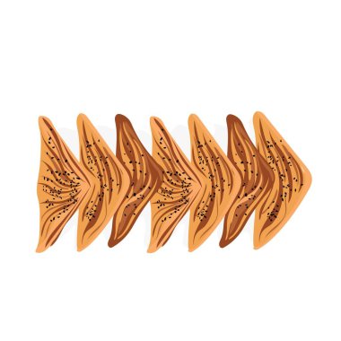 Beyaz arka planda birçok lezzetli samsas, üst görünüm