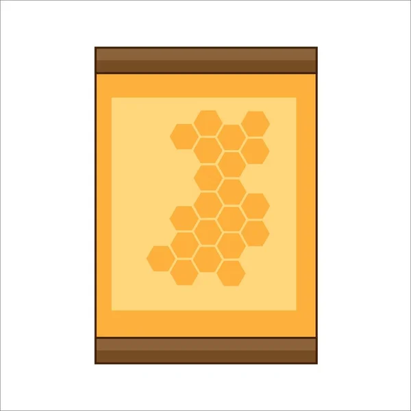 白色底色梳子的蜂蜜框 — 图库矢量图片