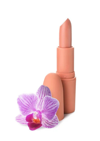 Beyaz Arka Planda Güzel Ruj Orkide Çiçeği — Stok fotoğraf