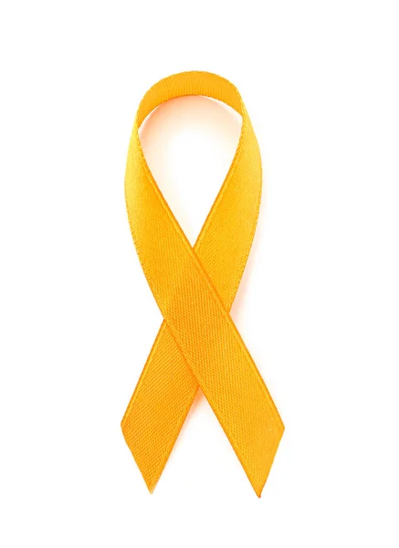 Orange Ribbon White Background Kidney Cancer Concept — Stock Photo, Image