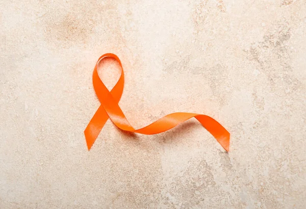 Orange Awareness Ribbon Grunge Background Kidney Cancer Concept — Stock Photo, Image