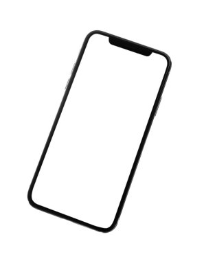 beyaz arkaplanda modern akıllı telefon