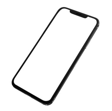 beyaz arkaplanda modern akıllı telefon