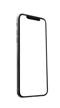 beyaz arkaplanda modern akıllı telefon