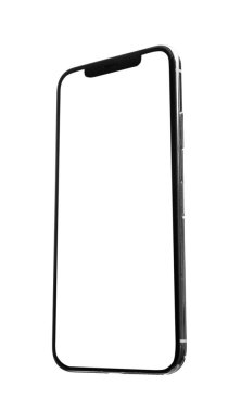 beyaz arkaplanda modern akıllı telefon