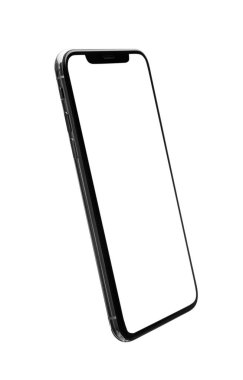 beyaz arkaplanda modern akıllı telefon