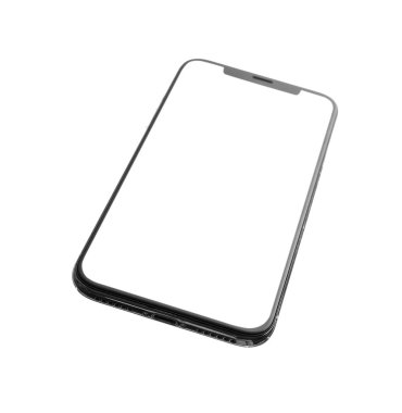 beyaz arkaplanda modern akıllı telefon