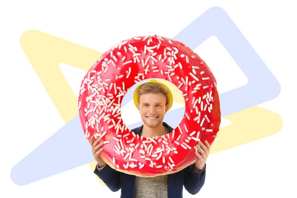배경에 맛있는 도넛을 — 스톡 사진