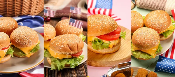 Masada Geleneksel Amerikan Hamburgerleri Var — Stok fotoğraf