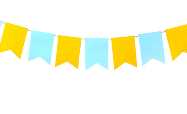 Colorful Festive Bunting Flags White Background — Stock Photo, Image