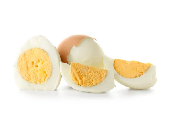 Boiled Chicken Eggs Isolated White Background — Stock Photo, Image