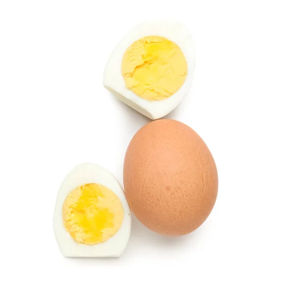 Lekker Gekookte Eieren Geïsoleerd Witte Achtergrond — Stockfoto