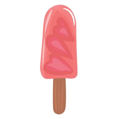 Beyaz arka planda tatlı meyveli dondurma.