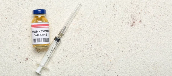 Ampolla Vacuna Contra Varicela Jeringa Sobre Fondo Claro — Foto de Stock