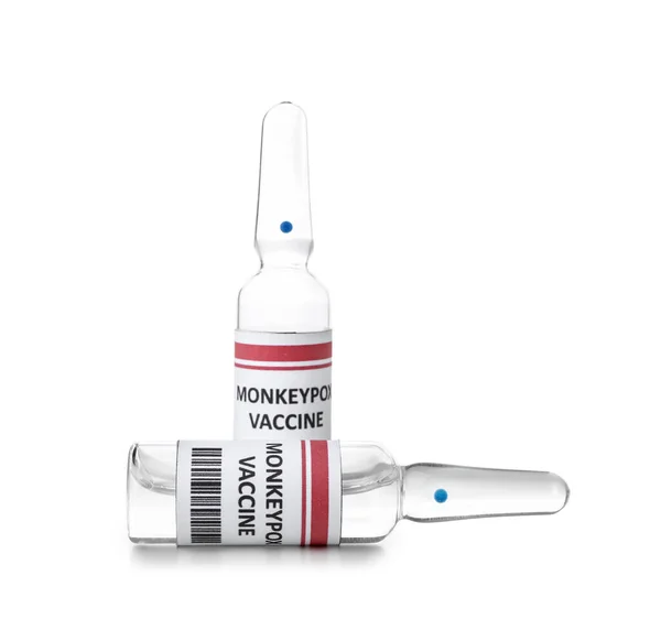 Ampules Monkeypox Vaccine White Background — Stock Photo, Image