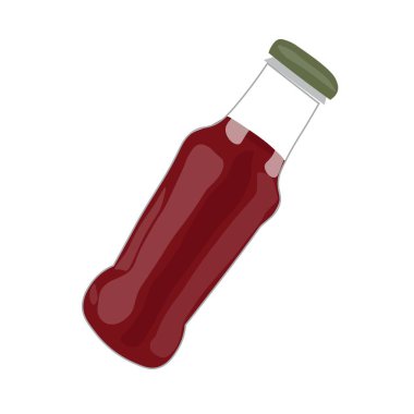 Beyaz arka planda bir şişe lezzetli domates sosu.