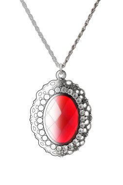 Beyaz arka planda güzel bir kolye. Mücevher tasarımı