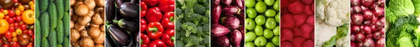Koláž Zdravé Čerstvé Zeleniny Detailní Záběr — Stock fotografie