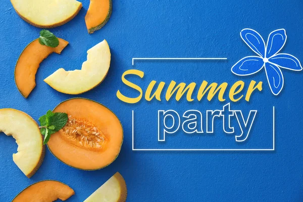 Advertisement Banner Summer Party Sweet Melons — Stockfoto