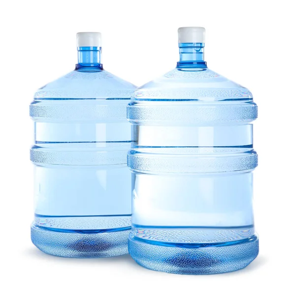 Flaschen Mit Sauberem Wasser Isoliert Auf Weiß — Stockfoto