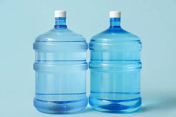 Bottles Clean Water Light Blue Background — Stock Photo, Image