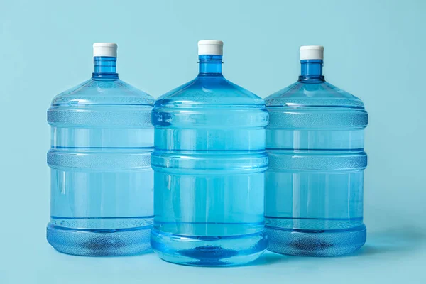 Bottles Clean Water Light Blue Background — Stock Photo, Image