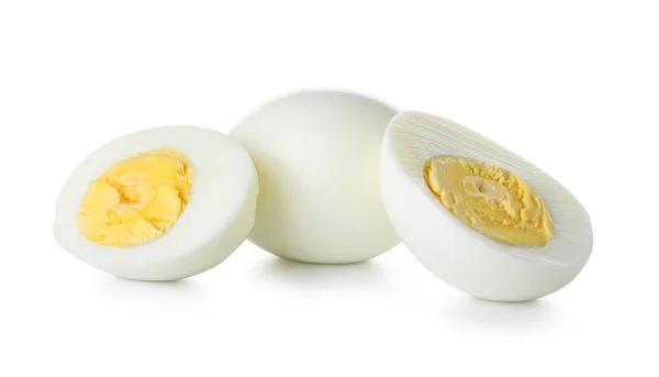 Sabrosos Huevos Pollo Cocidos Sobre Fondo Blanco —  Fotos de Stock