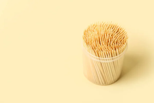 Box Toothpicks Color Background — Stock Photo, Image