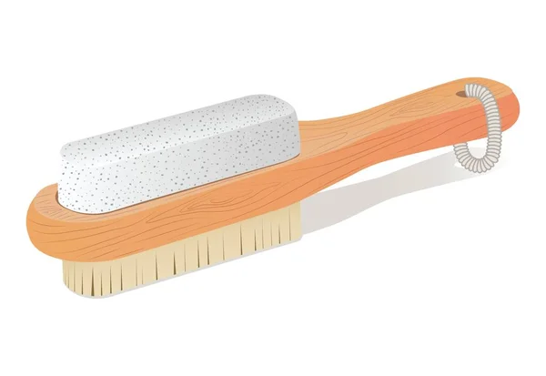 Brosse Naturelle Pour Corps Sur Fond Blanc — Image vectorielle