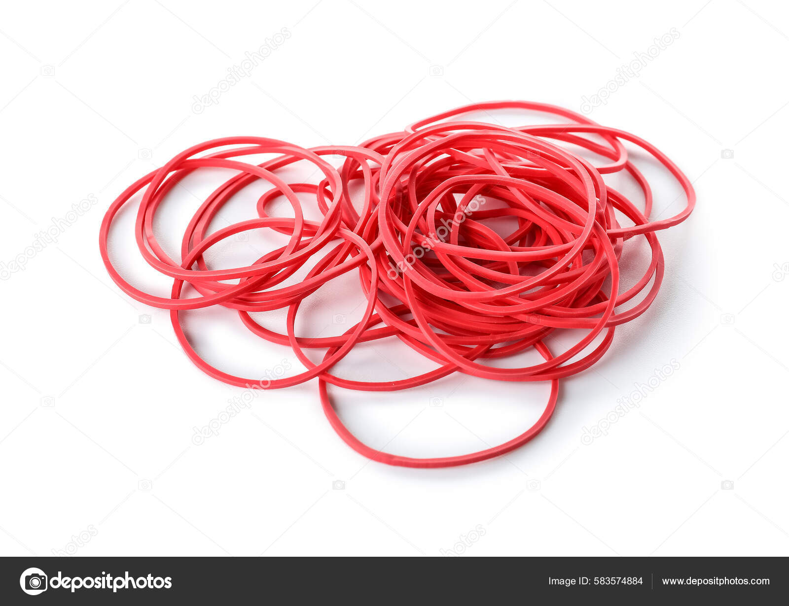 Heap Red Rubber Bands White Background Stock Photo by ©serezniy 583574884