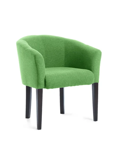 Modern Green Armchair White Background — Stockfoto