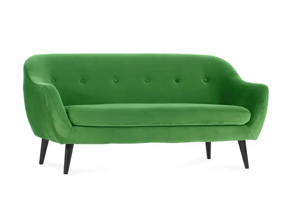 Stilvolles Grünes Sofa Auf Weißem Hintergrund — Stockfoto