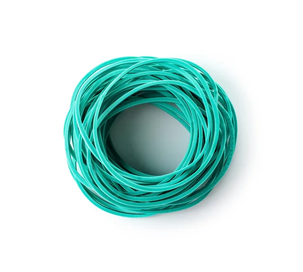 Stack Rubber Bands White Background — Stockfoto