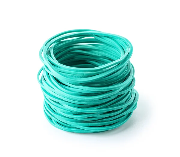 Stack Elastic Rubber Bands Isolated White Background — Zdjęcie stockowe