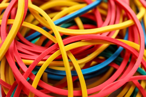 Texture Colorful Rubber Bands Background Closeup — Stock Photo, Image