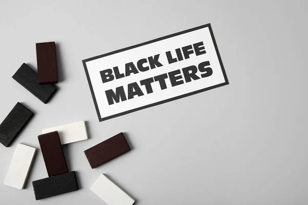 Black White Blocks Paper Sheet Text Black Life Matters Grey — Stock Photo, Image