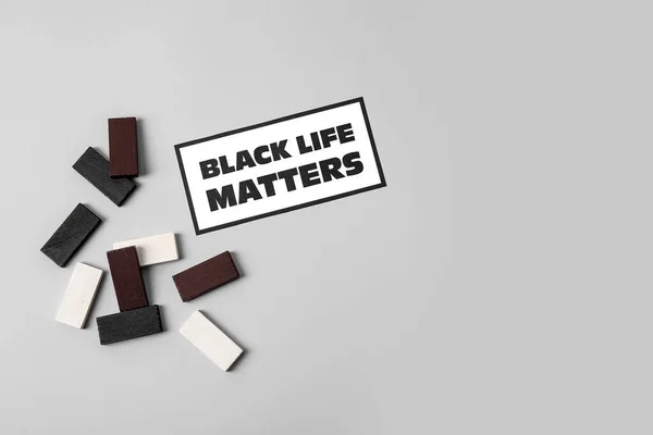 Black White Blocks Paper Sheet Text Black Life Matters Grey — Stockfoto