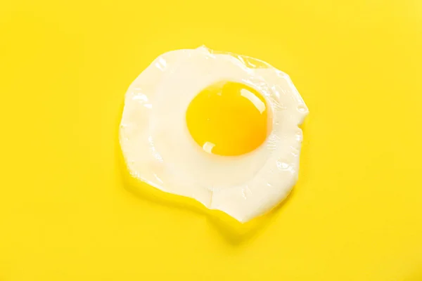 Tasty Fried Egg Yellow Background — Stockfoto